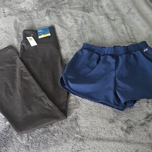 DSG Black Leggings and Navy Blue Athletic Shorts